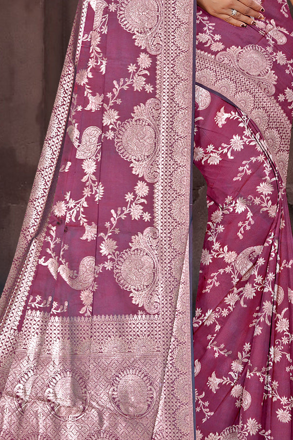 Mulberry Zari Banarasi Silk Saree