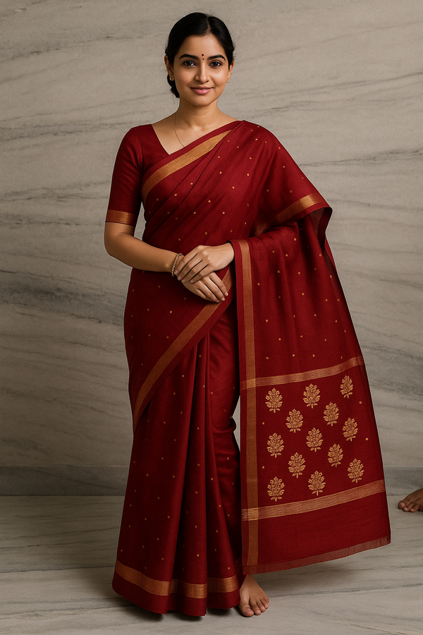 Tanirika – Pure Chanderi Handloom Saree in Maroon