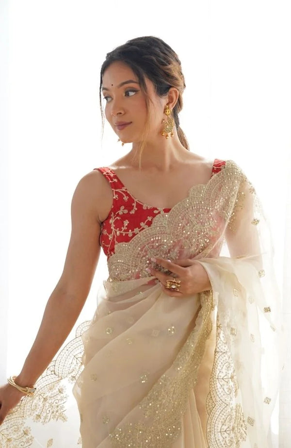 Royal Radiance Organza Embroidered Saree