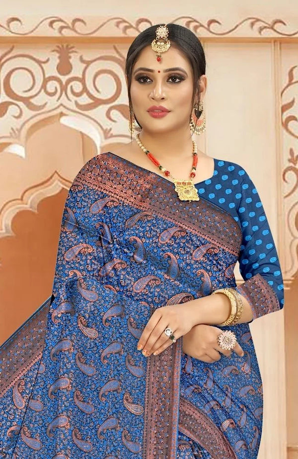 Royal Indigo Kanjivaram Silk Saree