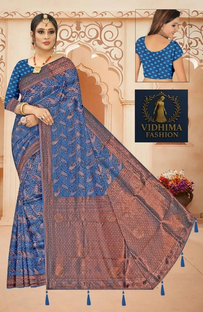 Royal Indigo Kanjivaram Silk Saree