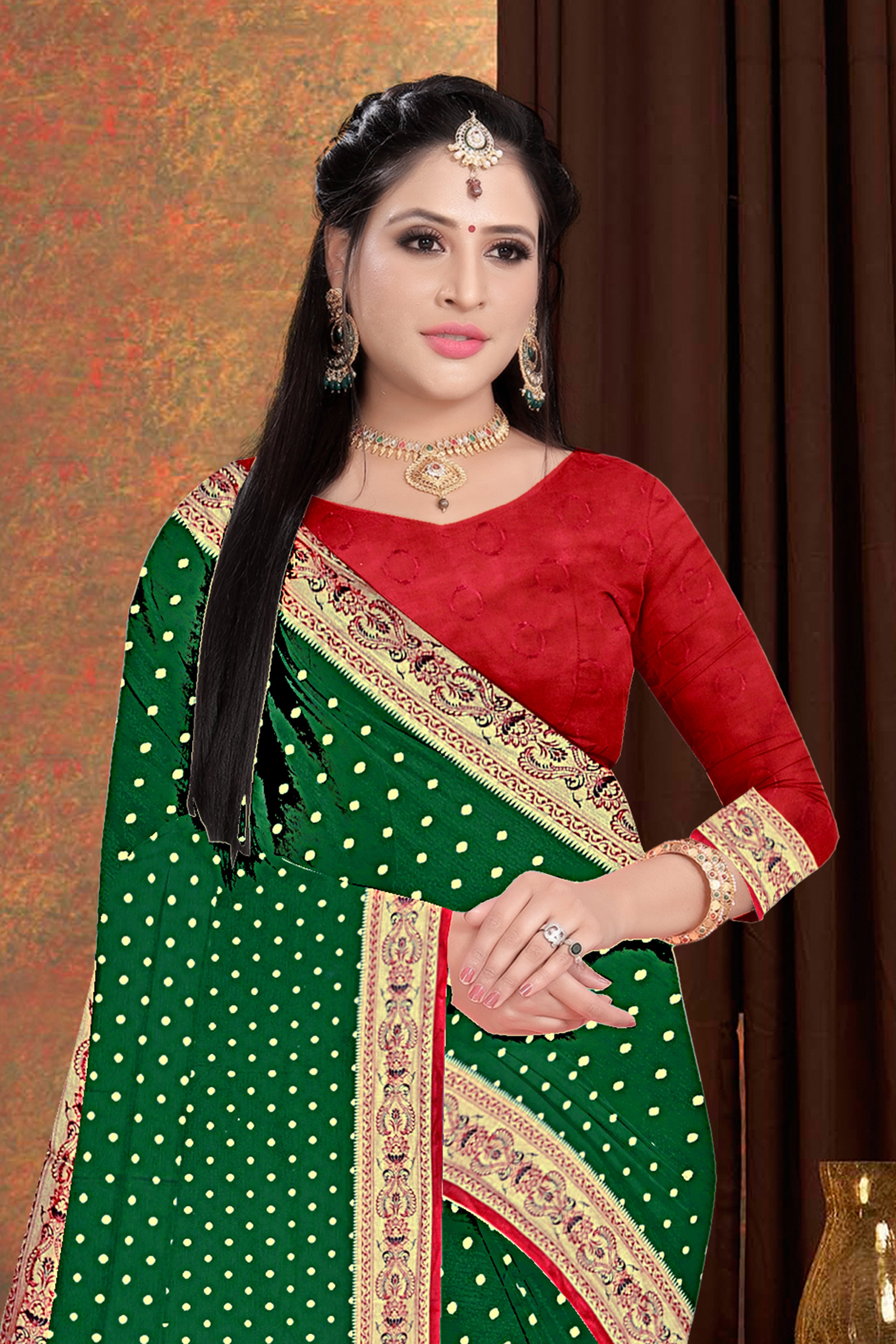 Green Banarasi Silk Saree