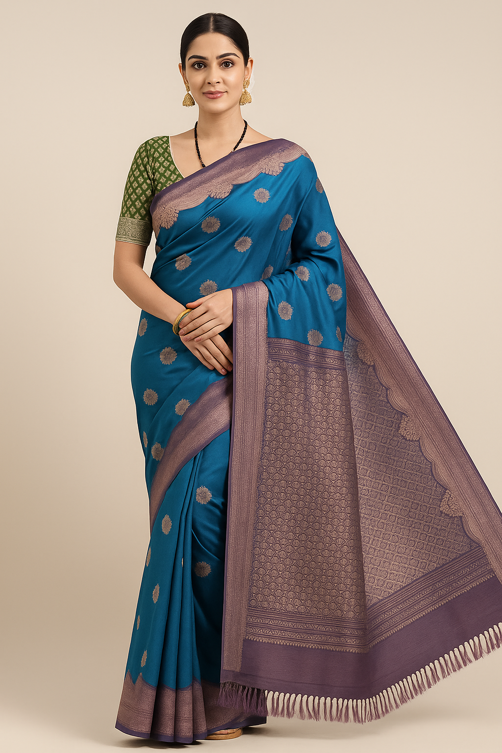Neelika Teal – Pure Banarasi Silk Saree