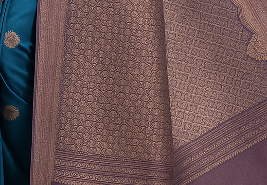 Neelika Teal – Pure Banarasi Silk Saree