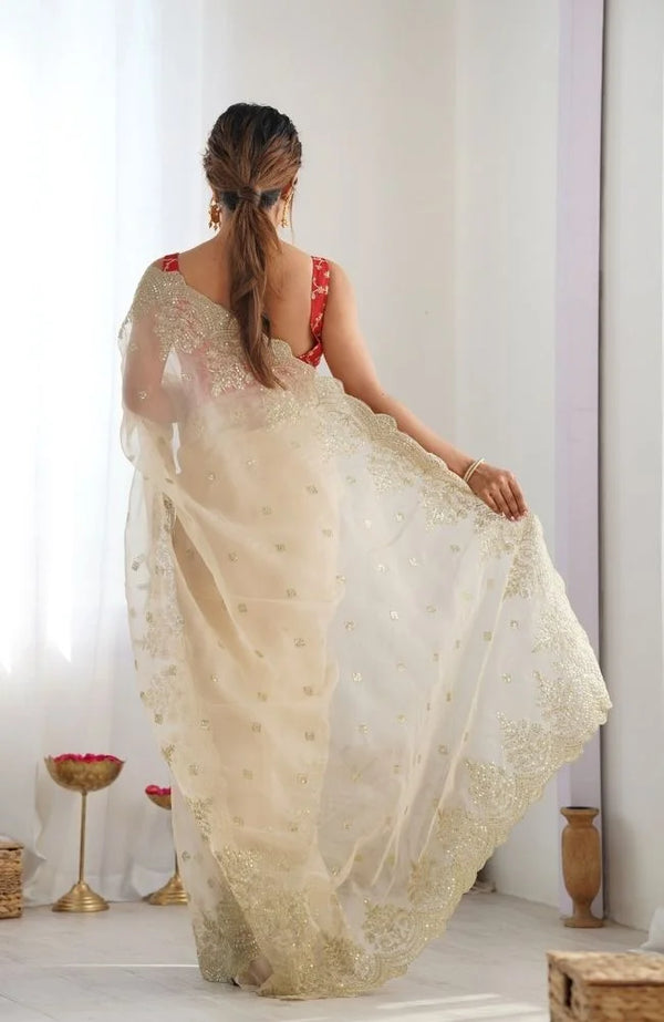 Royal Radiance Organza Embroidered Saree