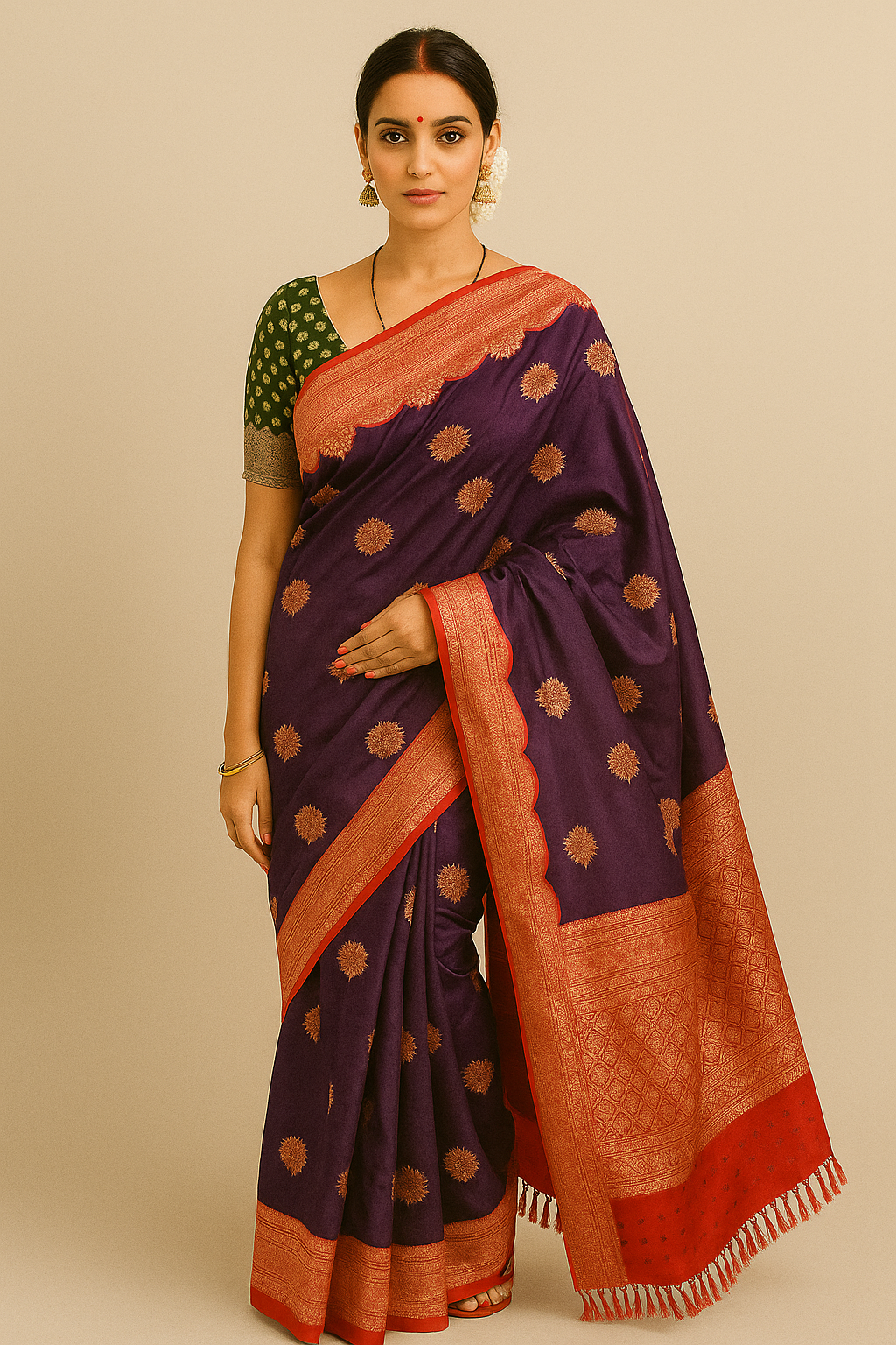 Royal Purple Banarasi Silk Saree