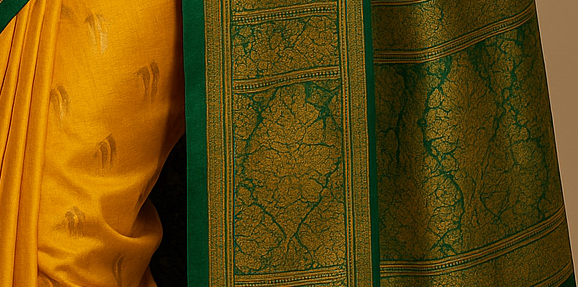 Mustard Yellow Paithani Silk Saree