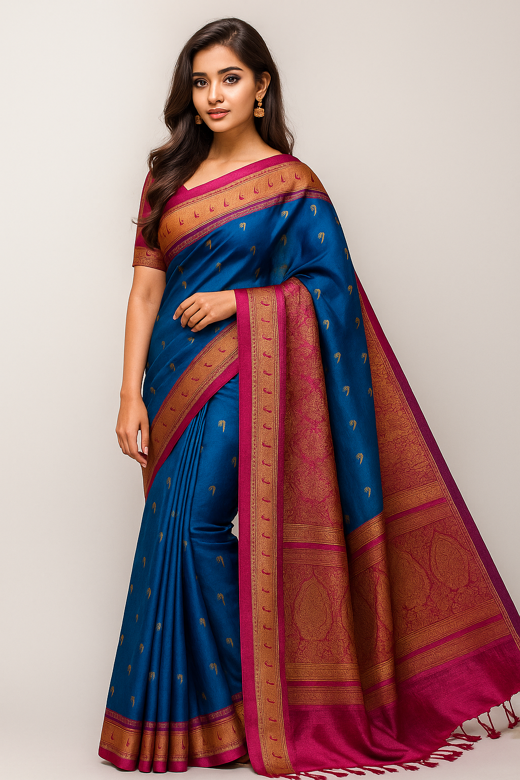 Royal Blue Paithani Silk Saree
