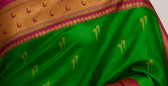 Royal Green Paithani Silk Saree