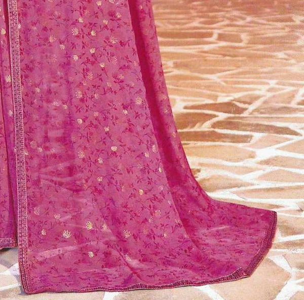 Pink Chiffon Saree