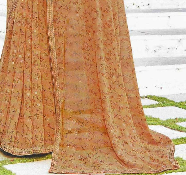 Sand Gold Chiffon Saree