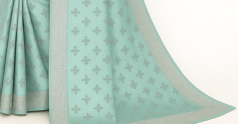 Mint Green Silver Zari Woven Pure Silk Saree