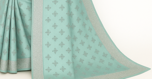 Mint Green Silver Zari Woven Pure Silk Saree