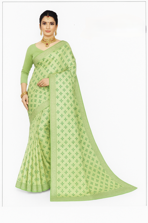 Pista Green Zari Woven Pure Silk Saree