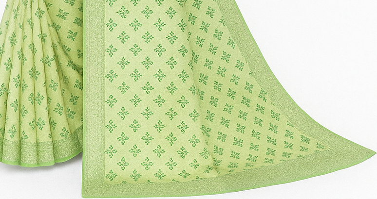 Pista Green Zari Woven Pure Silk Saree