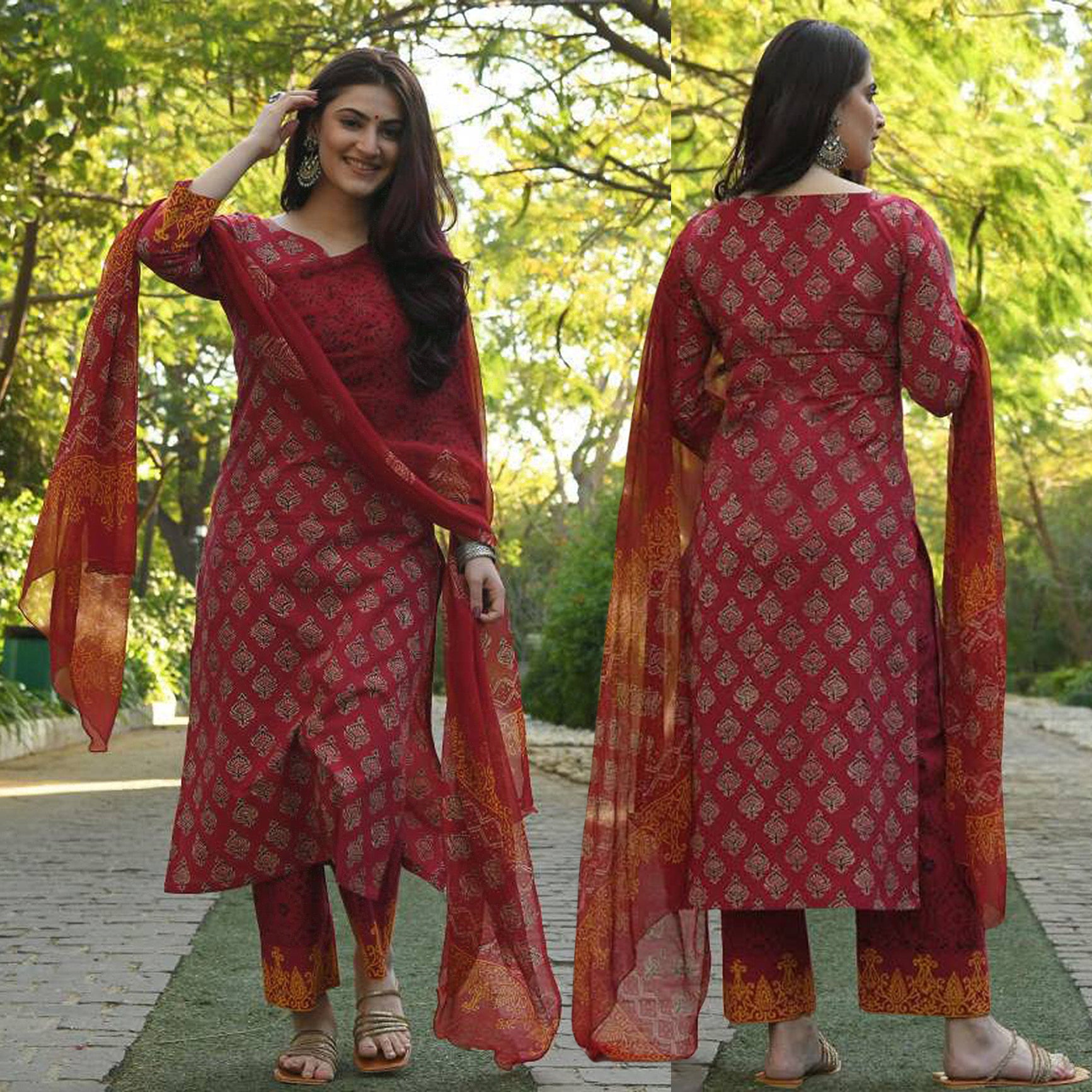 Maroon Mehfil Suit Set