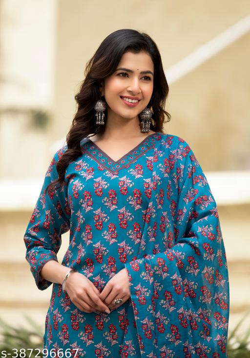 Blue Blossom Printed Kurta Set