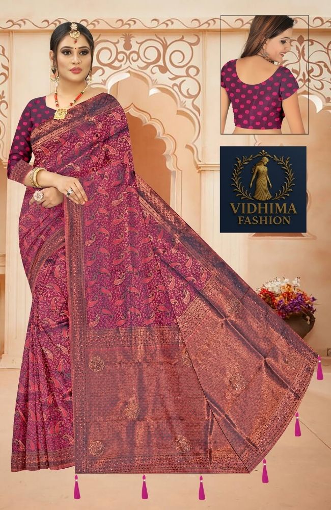 Rani Pink Kanjivaram Silk Saree
