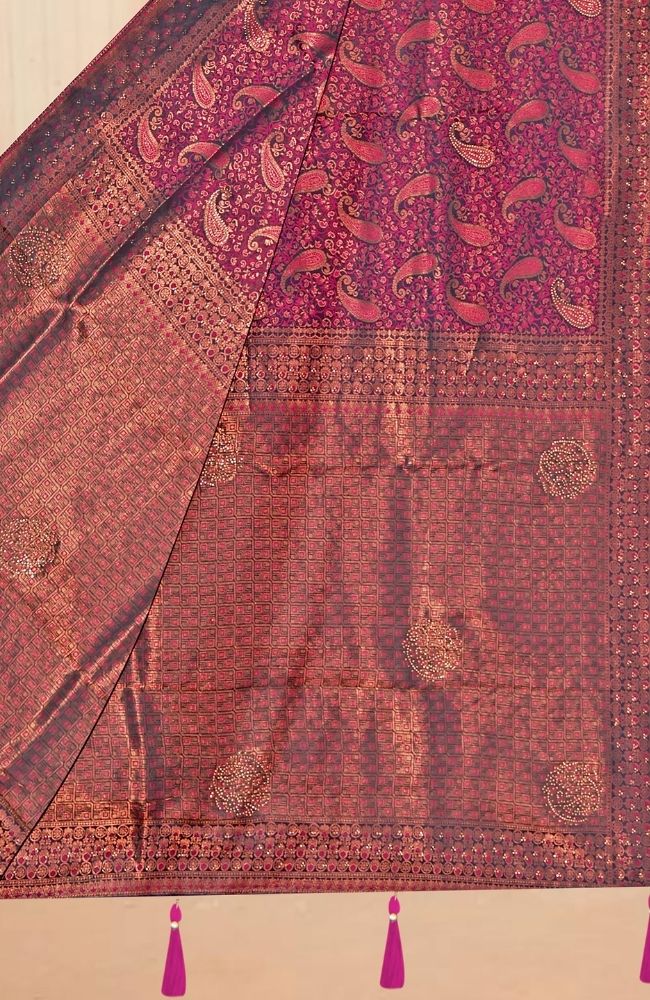 Rani Pink Kanjivaram Silk Saree