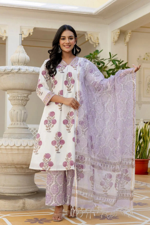 Ivory Blossom Kurta Set