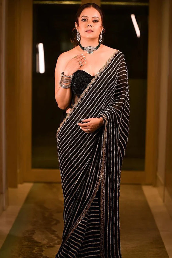 Noir Diva – Black Sequin Glam Saree