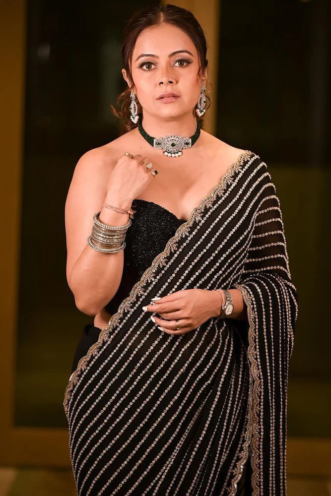 Noir Diva – Black Sequin Glam Saree