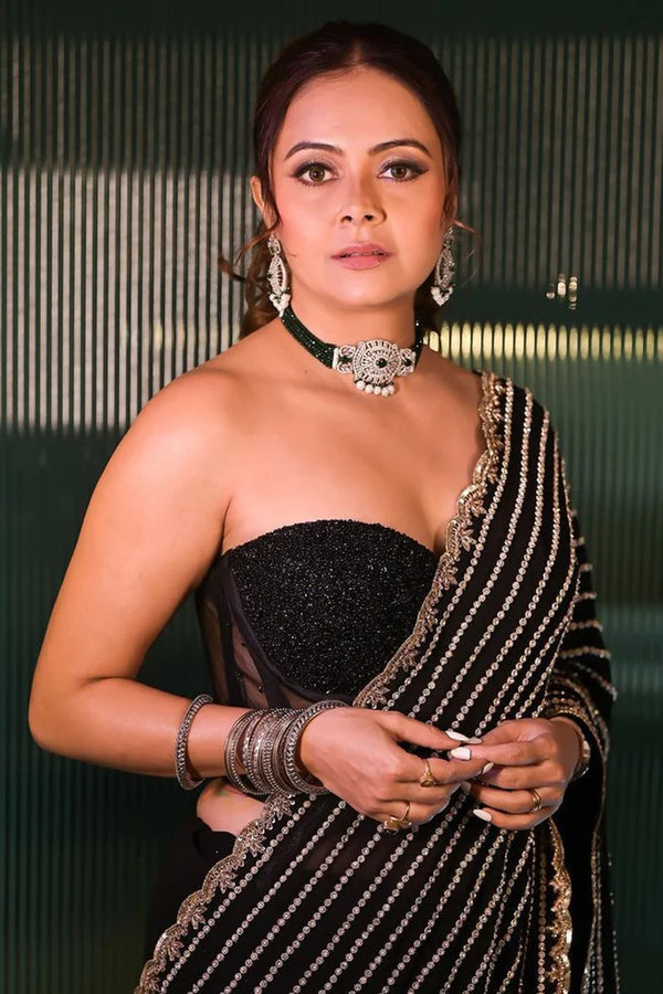 Noir Diva – Black Sequin Glam Saree